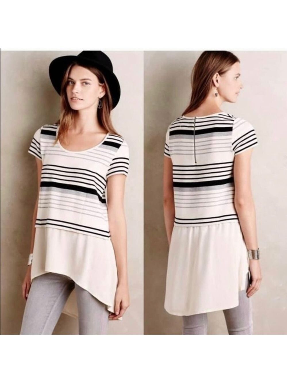 Anthropologie Deletta Gradient Stripe Tee